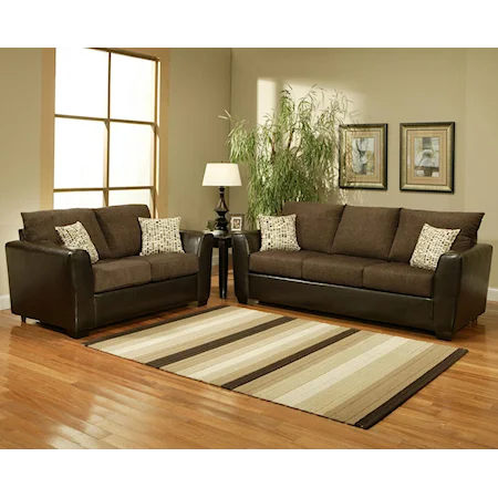 2 Piece Loveseat and Queen Sleeper Sofa Group